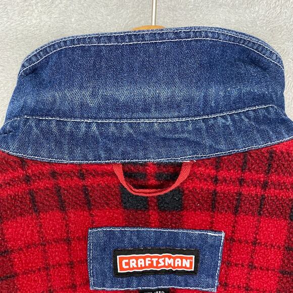 Craftsman Jacket Mens 2XL Blue Heavy Denim Canvas Work Barn Chore Flannel Lined - Picture 10 of 12
